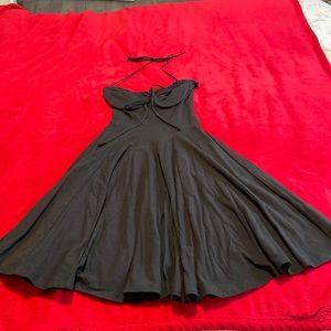 Betsey Johnson size P black Jersey flare dress
